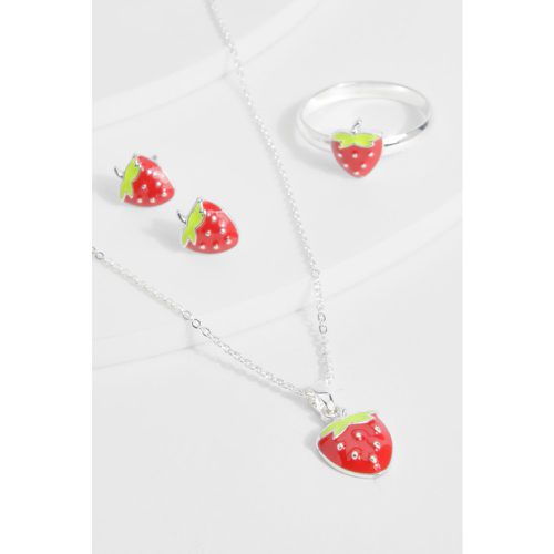 Strawberry Earring, Necklace & Ring Multipack - - boohoo - Modalova