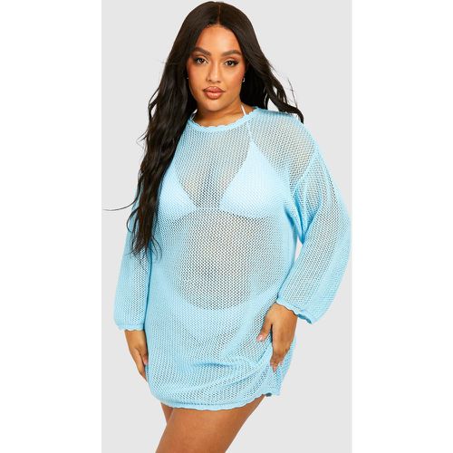Plus" Knitted Crochet Beach Dress - boohoo - Modalova