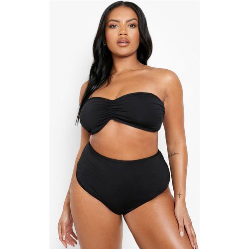 Grande Taille - Bikini Avec Haut Bandeau Et Bas Taille Haute - boohoo - Modalova