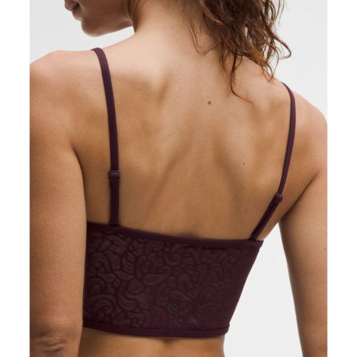 “ BrassiÃ¨re de yoga Nulu Ã  dos en dentelle paisley Maintien lÃ©ger, bonnets B et Cs â€“ Noir/Violet â€“ Taille XL - lululemon - Modalova