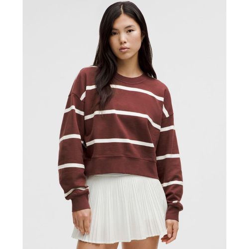 – Sweat à col rond court Perfectly Oversized Stripes – Rouge/Blanc – Taille 0 - lululemon - Modalova