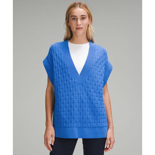 – Pull sans manches coupe décontractée en maille torsadées – Bleu – Taille L - lululemon - Modalova