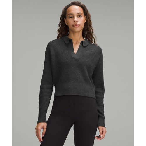 – Pull à cols – mélange de laine mérinos – Noir – Taille L - lululemon - Modalova