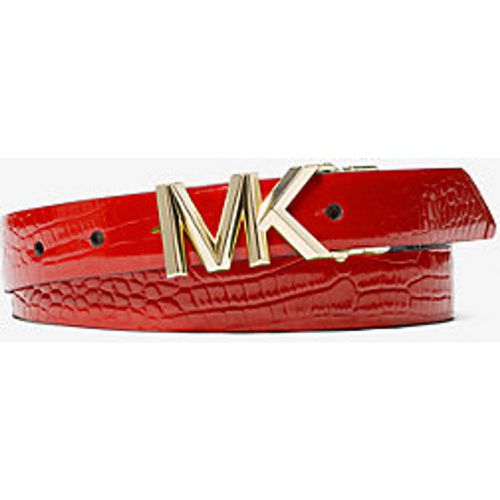 MK Ceinture réversible en cuir effet crocodile en relief et à logo Signature - - Michael Kors - MICHAEL Michael Kors - Modalova