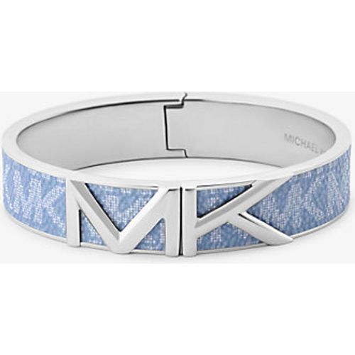 MK Bracelet rigide Mott argenté à logo - Michael Kors - Modalova