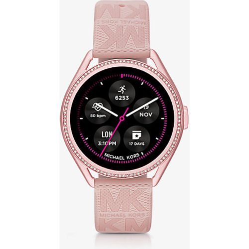 Montre connectée Michael Kors Access Gen 5E MKGO rose en caoutchouc à logo - Michael Kors - Michael Kors Access - Modalova