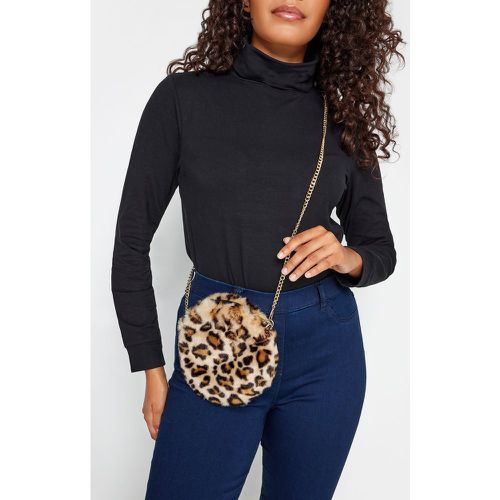Natural Brown Leopard Print Faux Fur Circle Bag - Yours - Modalova