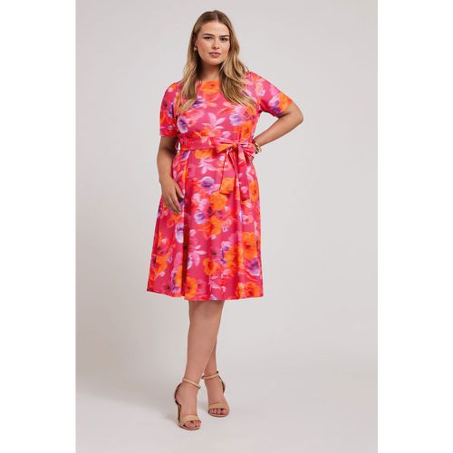 Robe & Orange Floral Patineuse , Grande Taille & Courbes - Yours London - Modalova