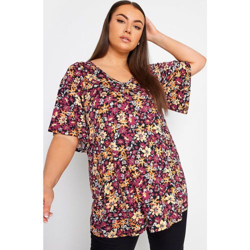 Top & Jaune Floral Manches Amples , Grande Taille & Courbes - Yours - Modalova
