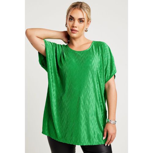 Curve Green Zig Zag Plisse Top, Grande Taille & Courbes - Limited Collection - Modalova