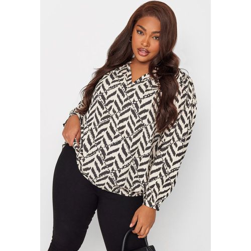Blouse Blanche Zig Zag Manches Longues , Grande Taille & Courbes - Yours - Modalova