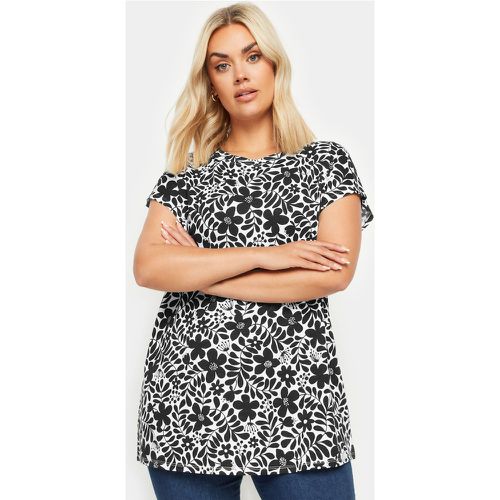 Tshirt & Blanc Floral Manches Courtes , Grande Taille & Courbes - Yours - Modalova
