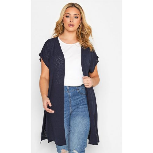 Cardigan Long Marine Manches Courtes, Grande Taille & Courbes - Yours - Modalova