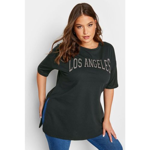 Tshirt 'Los Angeles' Ourlet À Fentes , Grande Taille & Courbes - Yours - Modalova