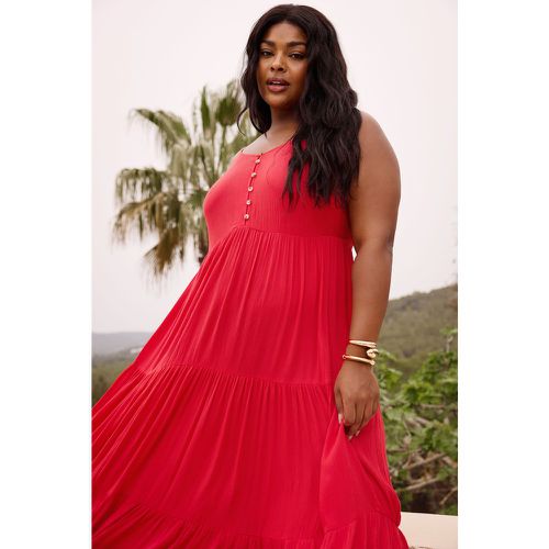 Curve Red Textured Maxi Dress, Grande Taille & Courbes - Yours - Modalova