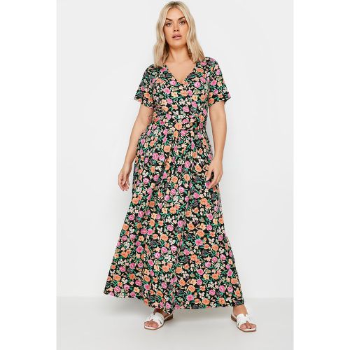 Robe Floral Rose & Orange Cachecoeur , Grande Taille & Courbes - Yours - Modalova