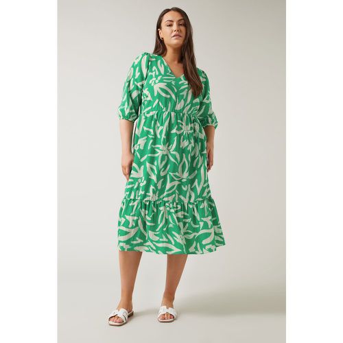 Curve Green Abstract Print Midaxi Dress, Grande Taille & Courbes - Evans - Modalova
