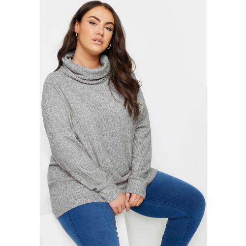 Curve Grey Soft Touch Turtle Neck Jumper, Grande Taille & Courbes - Yours - Modalova