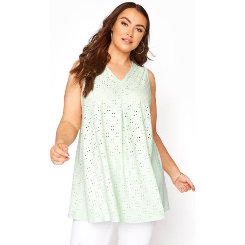 Top Menthe Sans Manches Broderie Anglaise , Grande Taille & Courbes - Yours - Modalova