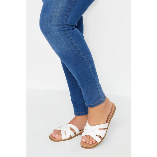 Sandales Style Mules Blanches Pieds Extra Larges eee - Yours - Modalova