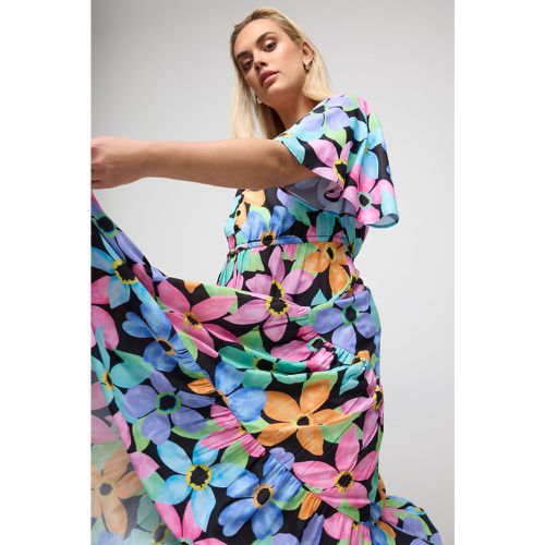 Robe Maxi Floral Coloré En Jersey , Grande Taille & Courbes - Yours - Modalova