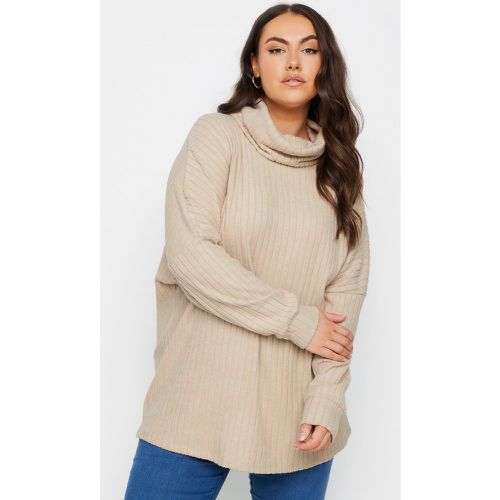 Curve Natural Brown Soft Touch Turtle Neck Jumper, Grande Taille & Courbes - Yours - Modalova