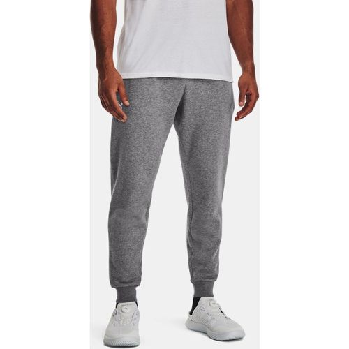 Pantalon de jogging Rival Fleece Castlerock Light Heather / Blanc M - Under Armour - Modalova