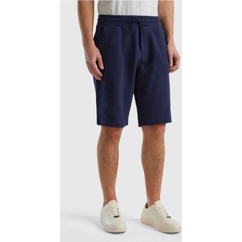 Benetton, Bermuda En Molleton De 100 % Coton, taille S, Bleu Foncé - United Colors of Benetton - Modalova