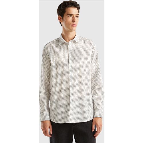 Benetton, Chemise Ajustée À Motif, taille XXL, Blanc - United Colors of Benetton - Modalova