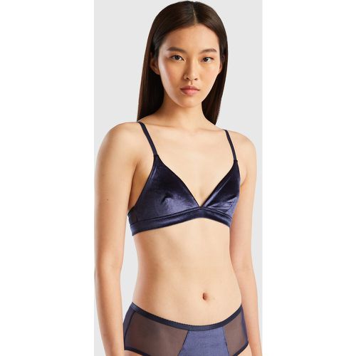 Benetton, Soutien-gorge Triangle En Velours, taille 100, Bleu Foncé - United Colors of Benetton - Modalova