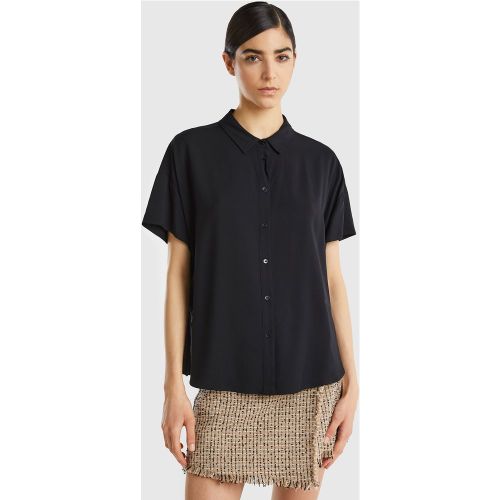 Benetton, Chemise Fluide En Viscose Durable, taille L, Noir - United Colors of Benetton - Modalova