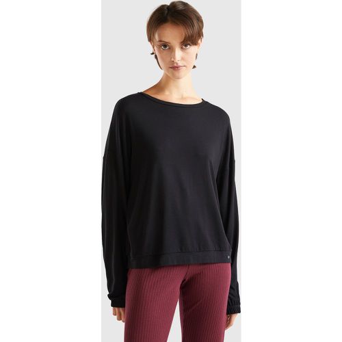 Benetton, T-shirt En Mélange Viscose Stretch, taille M, Noir - United Colors of Benetton - Modalova