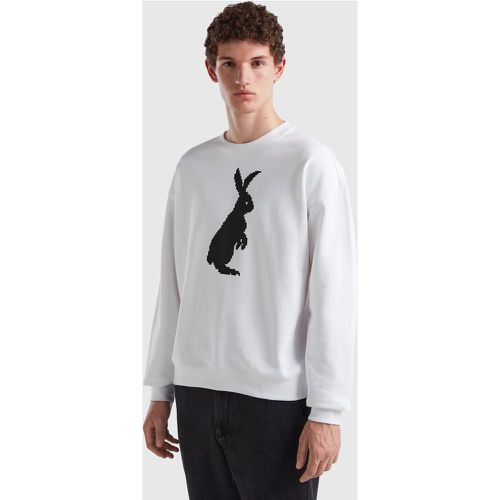 Benetton, Sweat Avec Un Imprimé Lapin, taille L, Blanc - United Colors of Benetton - Modalova