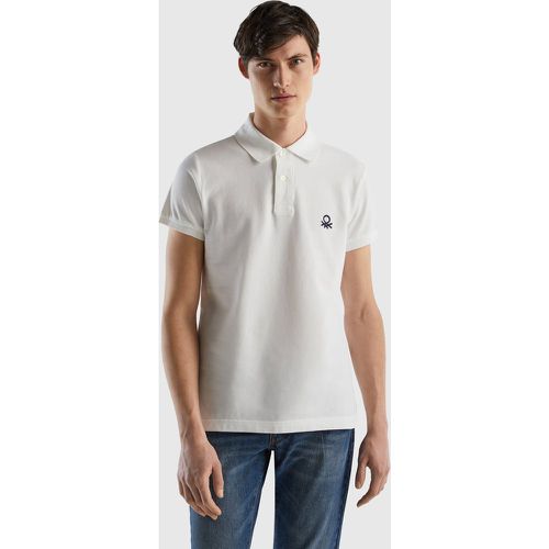 Benetton, Polo Blanc Coupe Slim, taille XXL, Blanc - United Colors of Benetton - Modalova