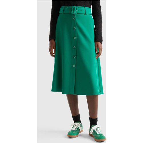 Benetton, Jupe Midi À Ceinture Et Boutons, taille 40, Vert - United Colors of Benetton - Modalova