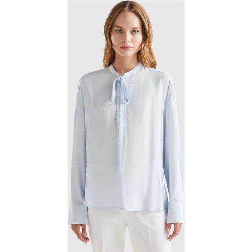 Benetton, Blouse Fluide Avec Lacets, taille M, Bleu Ciel - United Colors of Benetton - Modalova