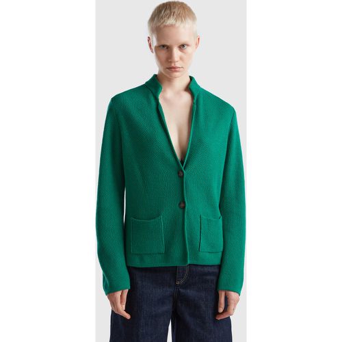 Benetton, Veste En Maille De Laine Et Cachemire Mélangés, taille L, Vert - United Colors of Benetton - Modalova