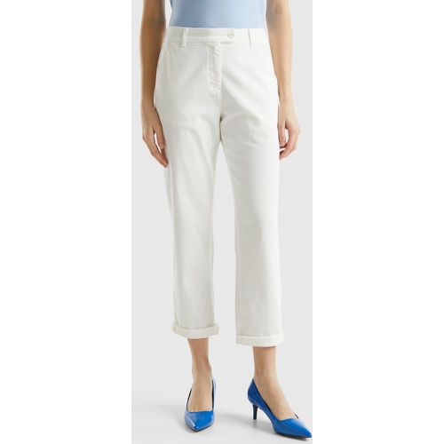 Benetton, Pantalon Chino En Coton Stretch, taille , Crème - United Colors of Benetton - Modalova