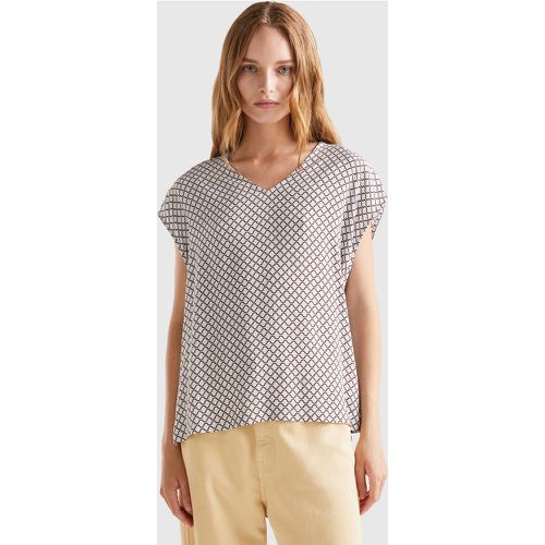 Benetton, Blouse Sans Manches Imprimée, taille L, Gris Clair - United Colors of Benetton - Modalova