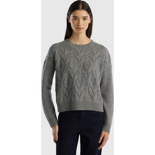 Benetton, Pull Travaillé En Pur Cachemire, taille L, Gris Foncé - United Colors of Benetton - Modalova