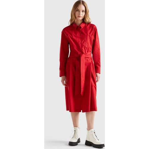 Benetton, Robe Chemisier À Ceinture, taille L, Rouge - United Colors of Benetton - Modalova