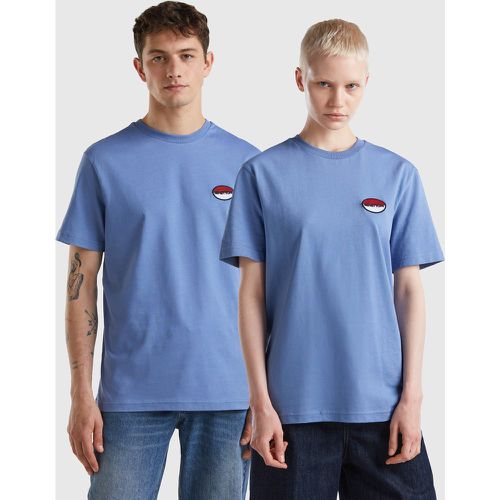 Benetton, T-shirt Bleu Ciel Avec Patch, taille M, Bleu Ciel - United Colors of Benetton - Modalova