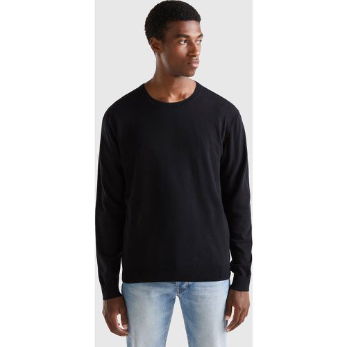 Benetton, Pull Léger À Col Rond En Coton Mélangé, taille M, Noir - United Colors of Benetton - Modalova