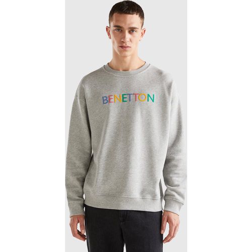 Benetton, Sweat À Col Rond Et Imprimé Logo, taille XXL, Gris Clair - United Colors of Benetton - Modalova