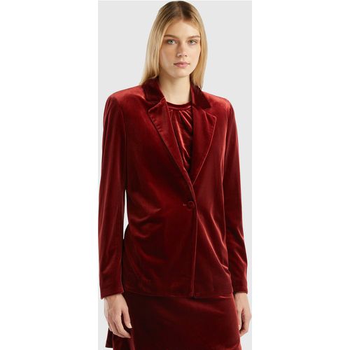 Benetton, Blazer En Velours Lisse, taille M, Bordeaux - United Colors of Benetton - Modalova