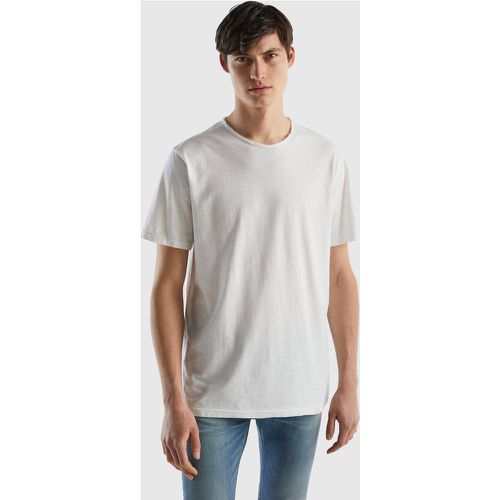 Benetton, T-shirt Blanc En Coton Flammé, taille XXL, Blanc - United Colors of Benetton - Modalova