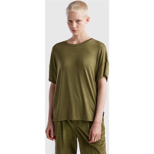 Benetton, T-shirt En Viscose Durable Stretch, taille XS, Kaki - United Colors of Benetton - Modalova