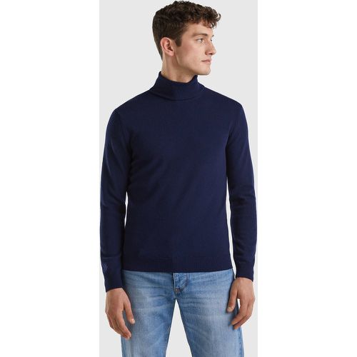 Benetton, Pull Bleu Foncé Col Roulé En Pure Laine Mérinos, taille XXL, Bleu Foncé - United Colors of Benetton - Modalova