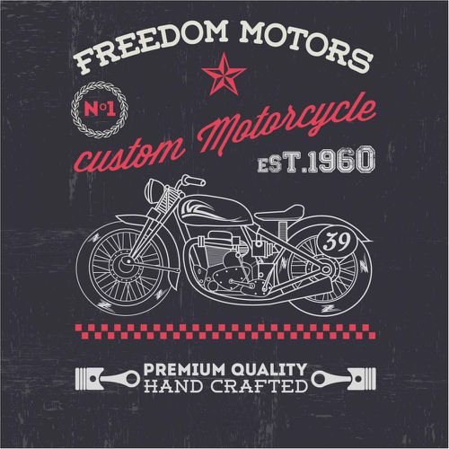 Tableau Retro Freedom Motors 50X50 - 3S. x Home - Modalova