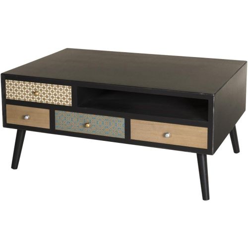 Table basse 8 tiroirs Pin Mat 44x60cm Oudong - Macabane - Modalova